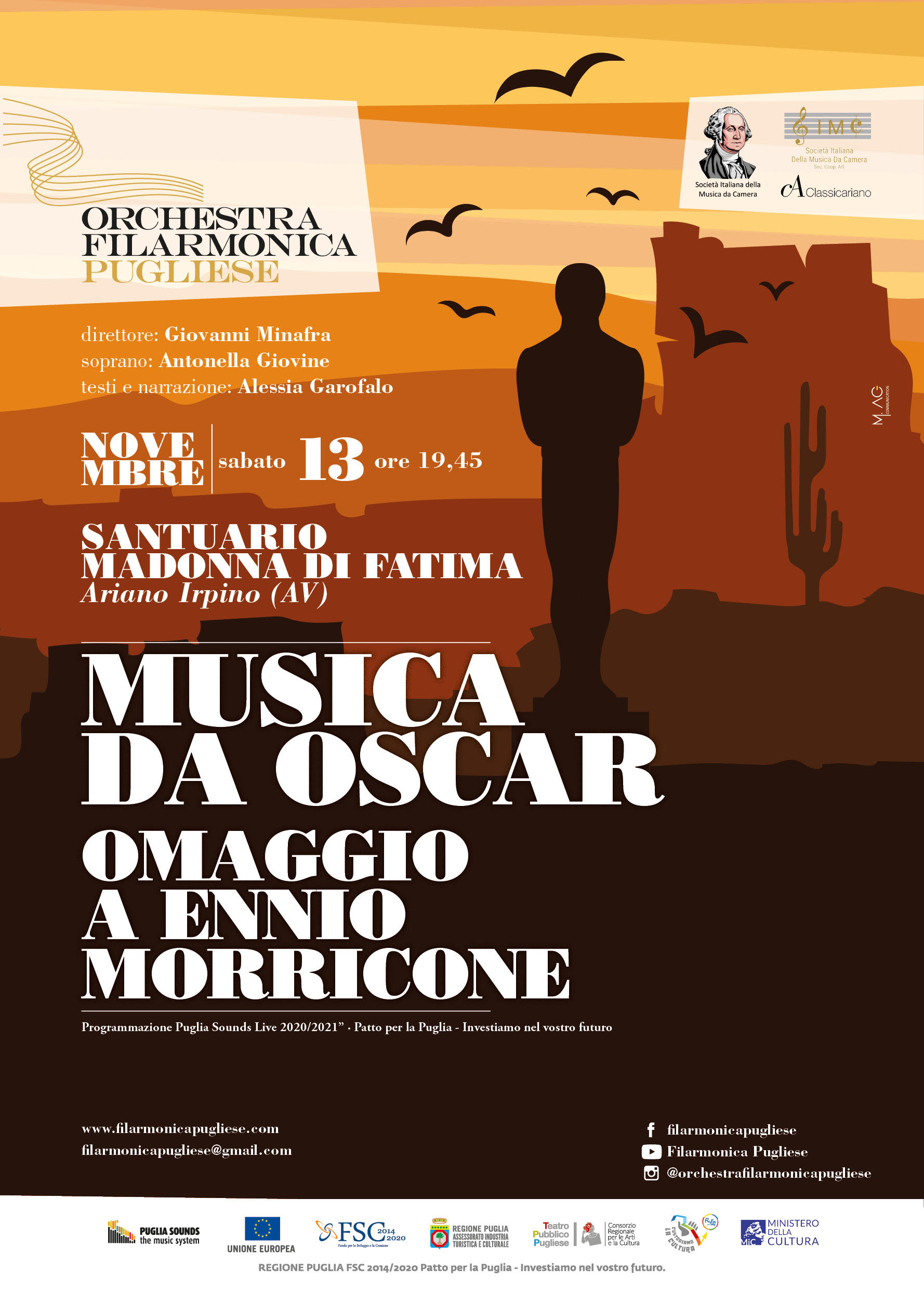 Ariano Irpino: Musica da Oscar, Orchestra Filarmonica Pugliese con omaggio a Morricone
