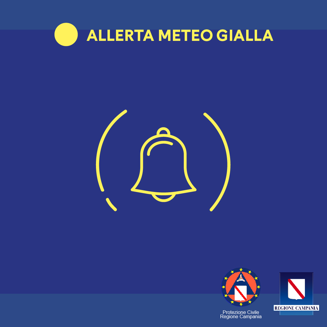 Regione Campania: Protezione Civile, allerta meteo Gialla dalle 18,00 odierne
