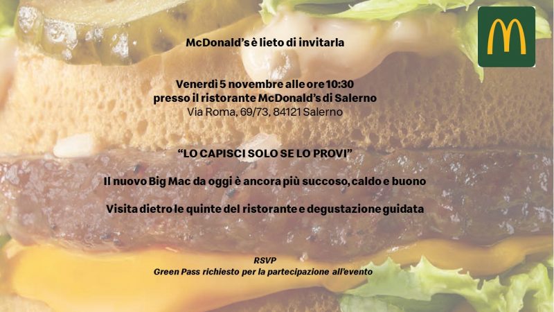 Salerno: McDonald’s, presentazione ‘Best Burger’ con Valeria Marini