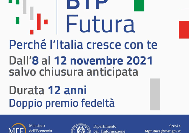 Salerno: Banca Monte Pruno, al via collocamento nuovo BTP Futura, tassi da 0,75% a 1,70%