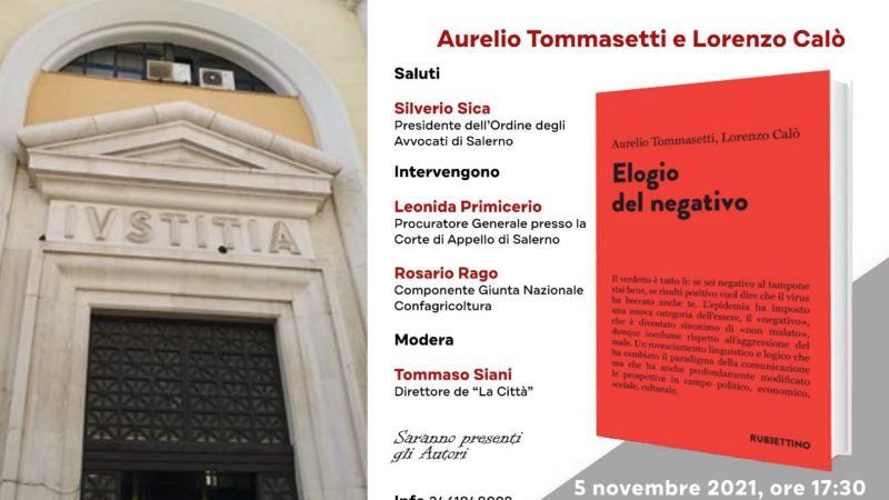 Salerno: presentazione “Elogio del Negativo” di Aurelio Tommasetti