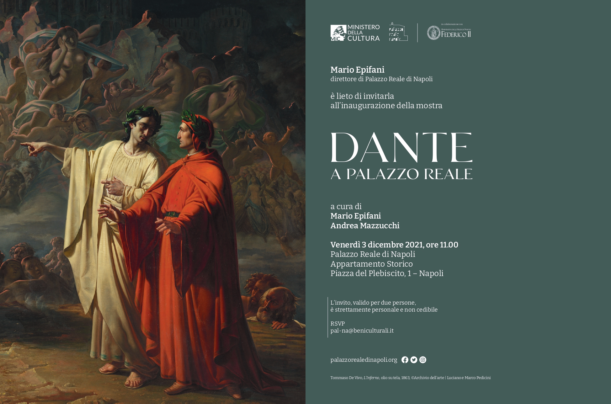 Napoli: chiusura anno dantesco con mostra Dante a Palazzo Reale