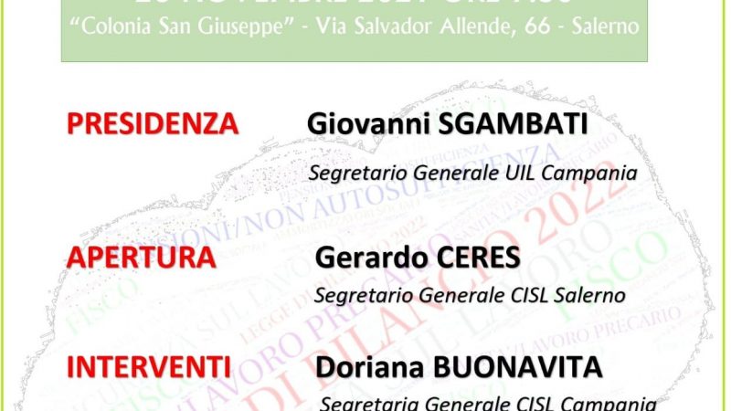 Salerno: Attivo provinciale, incontro Sindacale per mobilitazione regionale