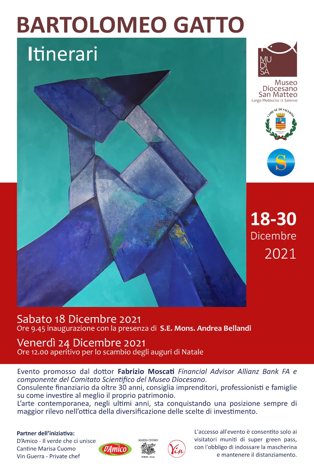 Salerno: a museo Diocesano San Matteo mostra Itinerari di Bartolomeo Gatto