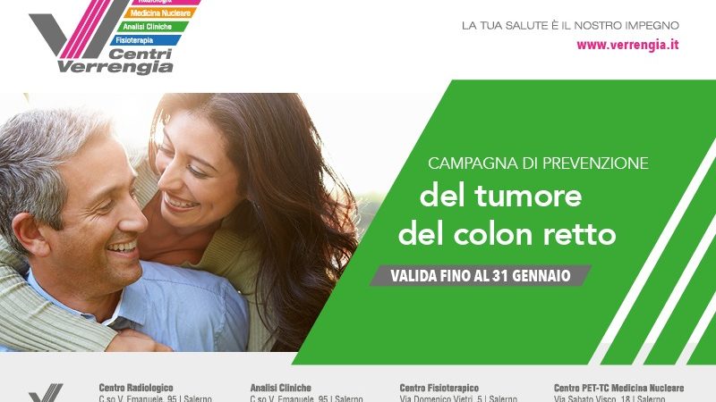Salerno: Centri Verrengia, al via campagna di prevenzione tumore del colon retto