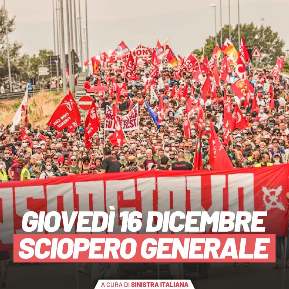 Salerno: Sinistra Italiana su sciopero generale Cgil-Uil