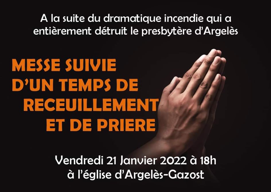 Lourdes: grosso incendio ad Argelès-Gazost, danni a Scuola Notre Dame, abitanti in preghiera