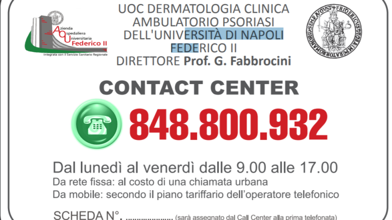 Napoli: Covid19, Dermatologia federiciana, Pso-Call Me, progetto di ricerca, linea diretta per pazienti psoriasici