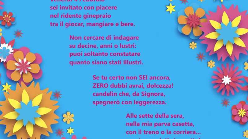 Salerno: compleanno Patrizia Mauro…voglia di vita tra le righe