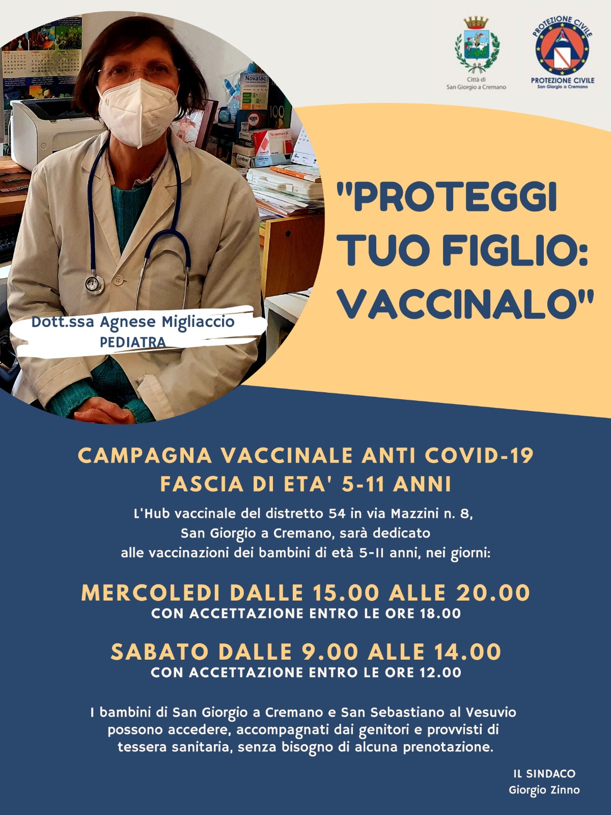 San Giorgio a Cremano: Covid, vaccinazioni pediatriche senza prenotazione, al via campagna  