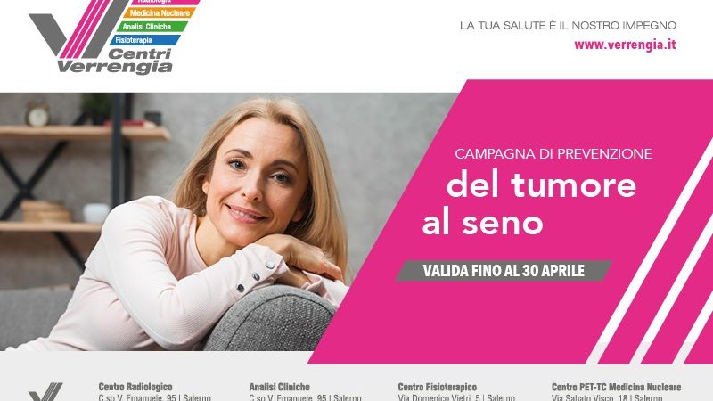 Salerno: Centri Verrengia, al via campagna di prevenzione tumore al seno