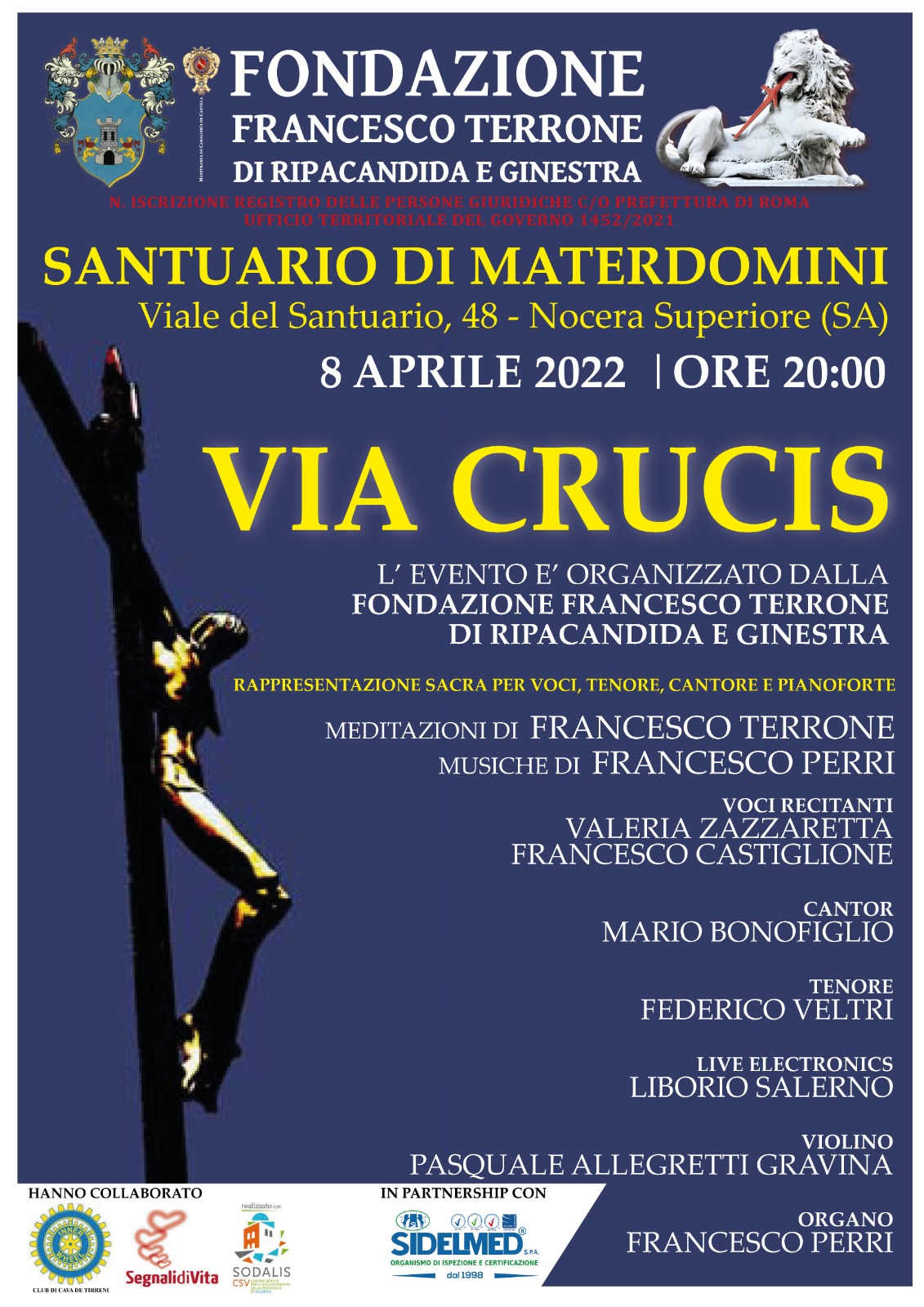 Nocera Superiore: Materdomini, al Santuario rappresentazione sacra “Via Crucis” di Francesco Terrone