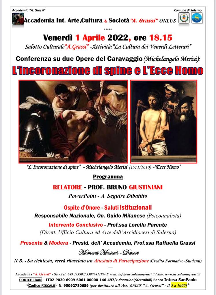 Salerno: all’Accademia “Grassi” le opere di Caravaggio commentate da Bruno Giustiniani