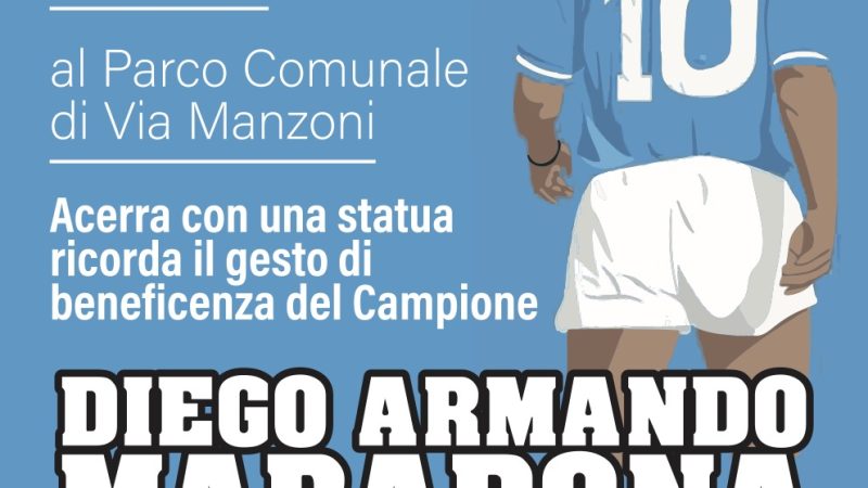 Acerra: Campioni del Napoli a inaugurazione statua di Maradona memorial “la partita nel fango” 