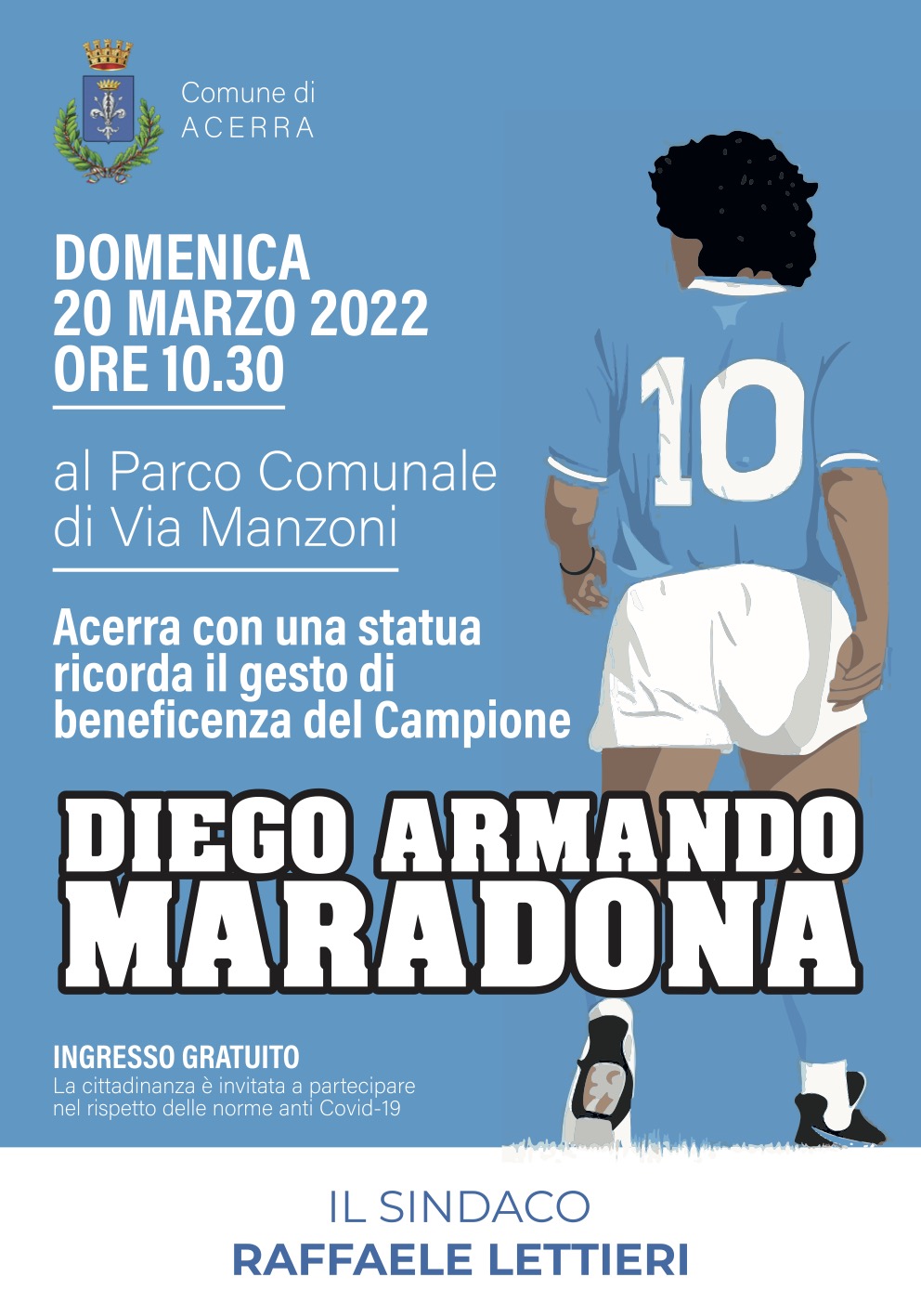 Acerra: Campioni del Napoli a inaugurazione statua di Maradona memorial “la partita nel fango” 
