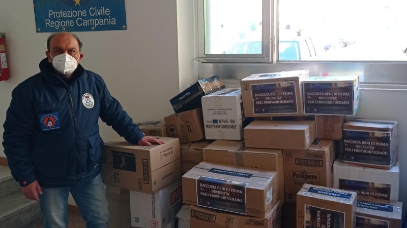 Campagna: Protezione Civile, a SOPI di Salerno consegnati pacchi solidali pro Ucraina