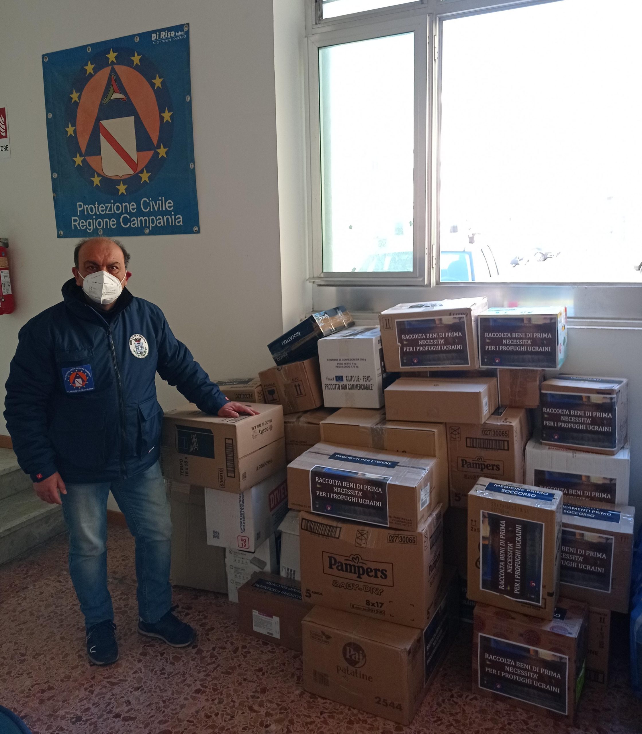 Campagna: Protezione Civile, a SOPI di Salerno consegnati pacchi solidali pro Ucraina