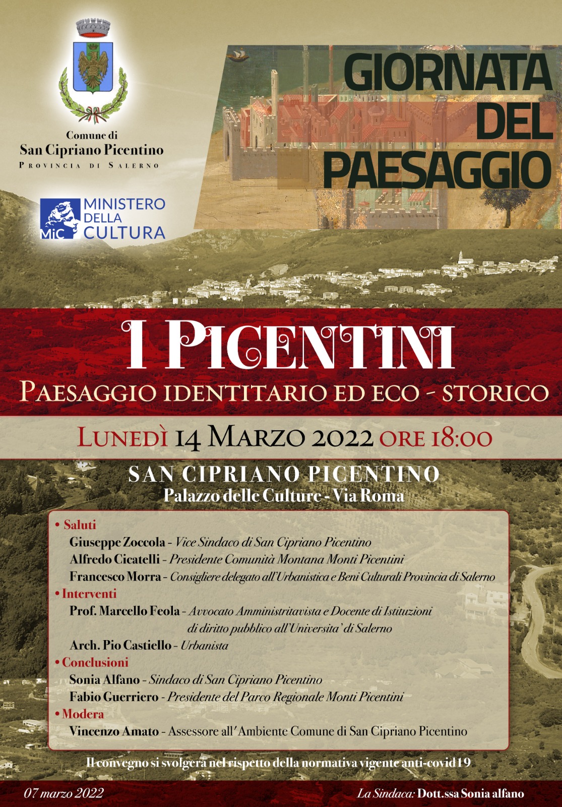 San Cipriano Picentino: Giornata del paesaggio, Sindaca Alfano “Convegno su Picentini per esaltare bellezza naturalistica”