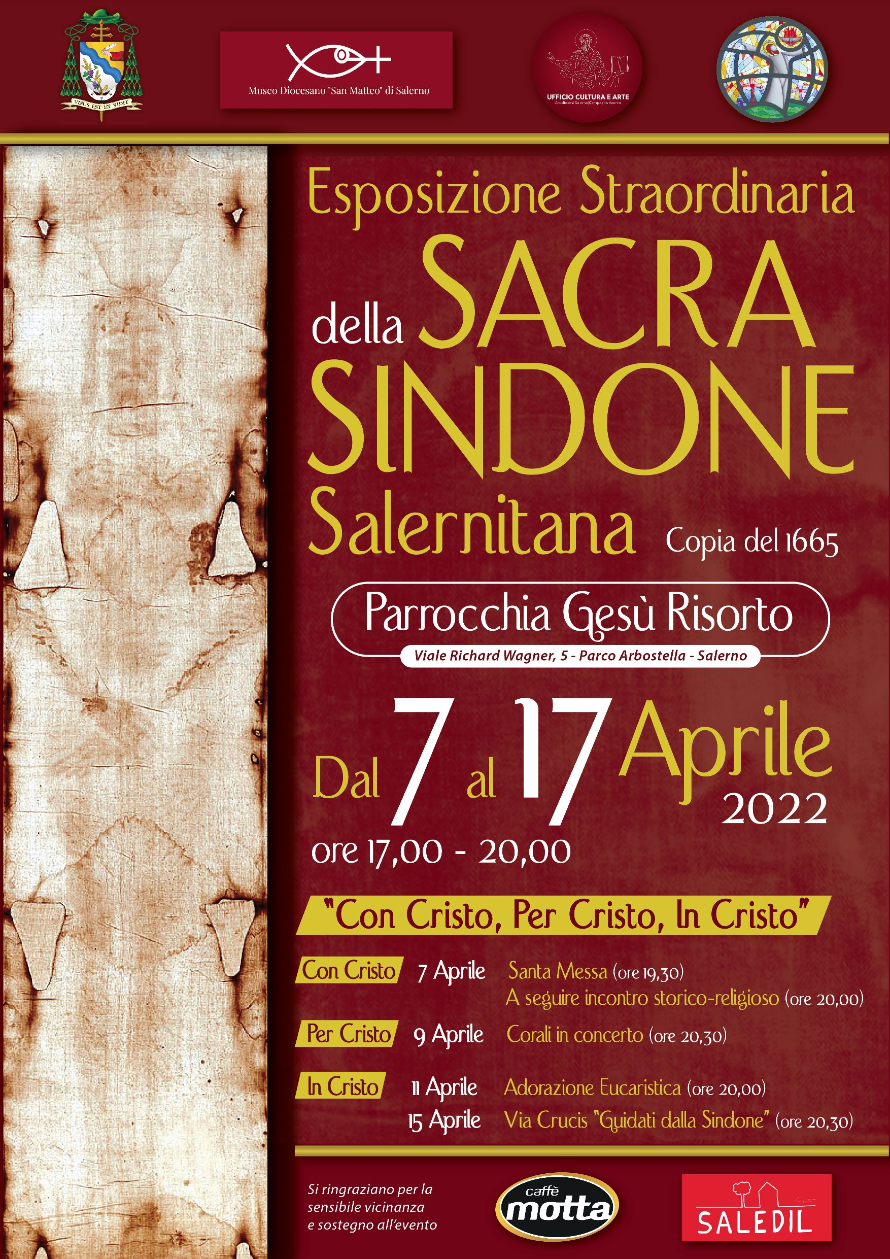 Salerno: Parrocchia Gesù Risorto, all’Arbostella esposizione straordinaria “Sacra Sindone Salernitana” 7 -17 Aprile 2022