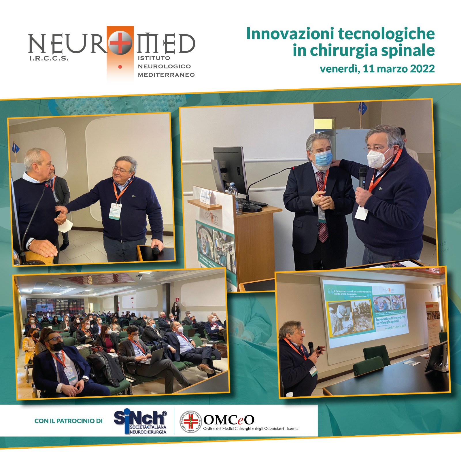 Pozzilli: I.R.C.C.S Neuromed, convergenza nuove tecnologie nella chirurgia spinale, accorsato meeting per interventi su colonna vertebrale