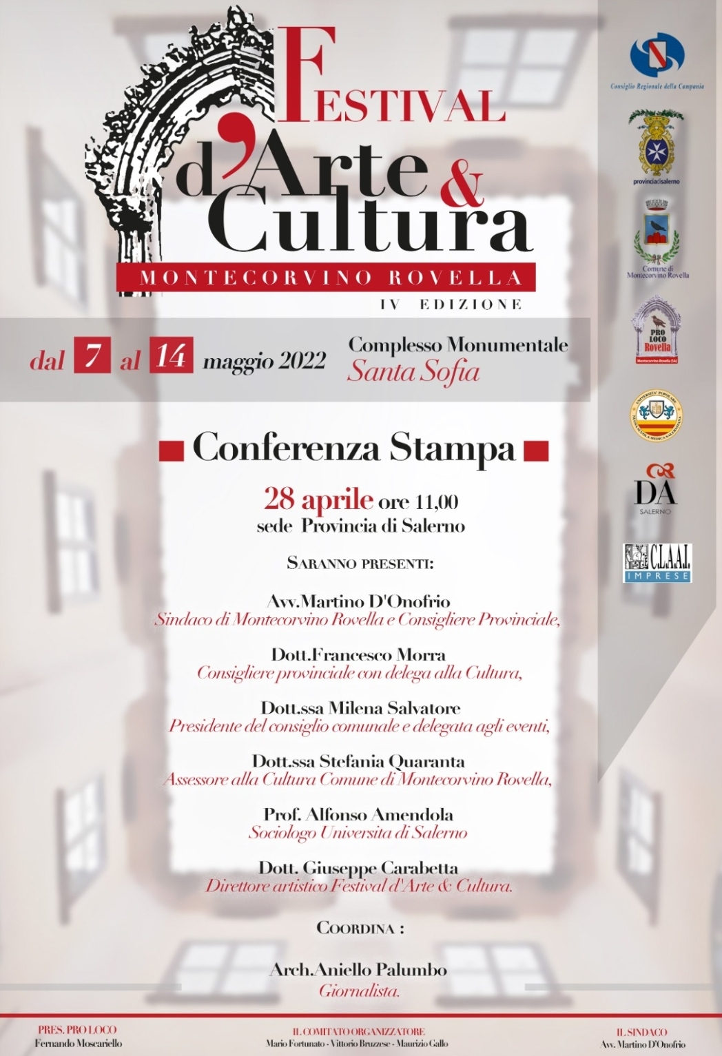 Salerno: 4^ ediz. Festival di Arte e Cultura, conferenza stampa