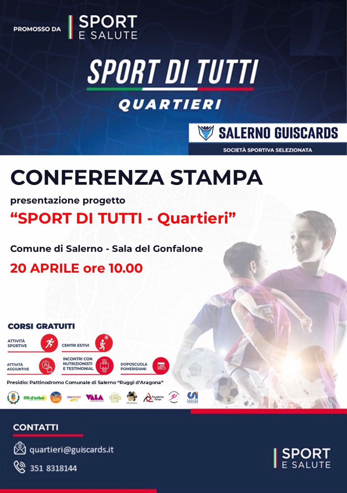 Salerno: “Sport di Tutti – “Quartieri”, conferenza stampa