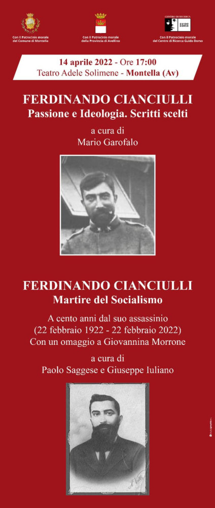 Montella: centenario assassinio Ferdinando Cianciulli, omaggio comunale
