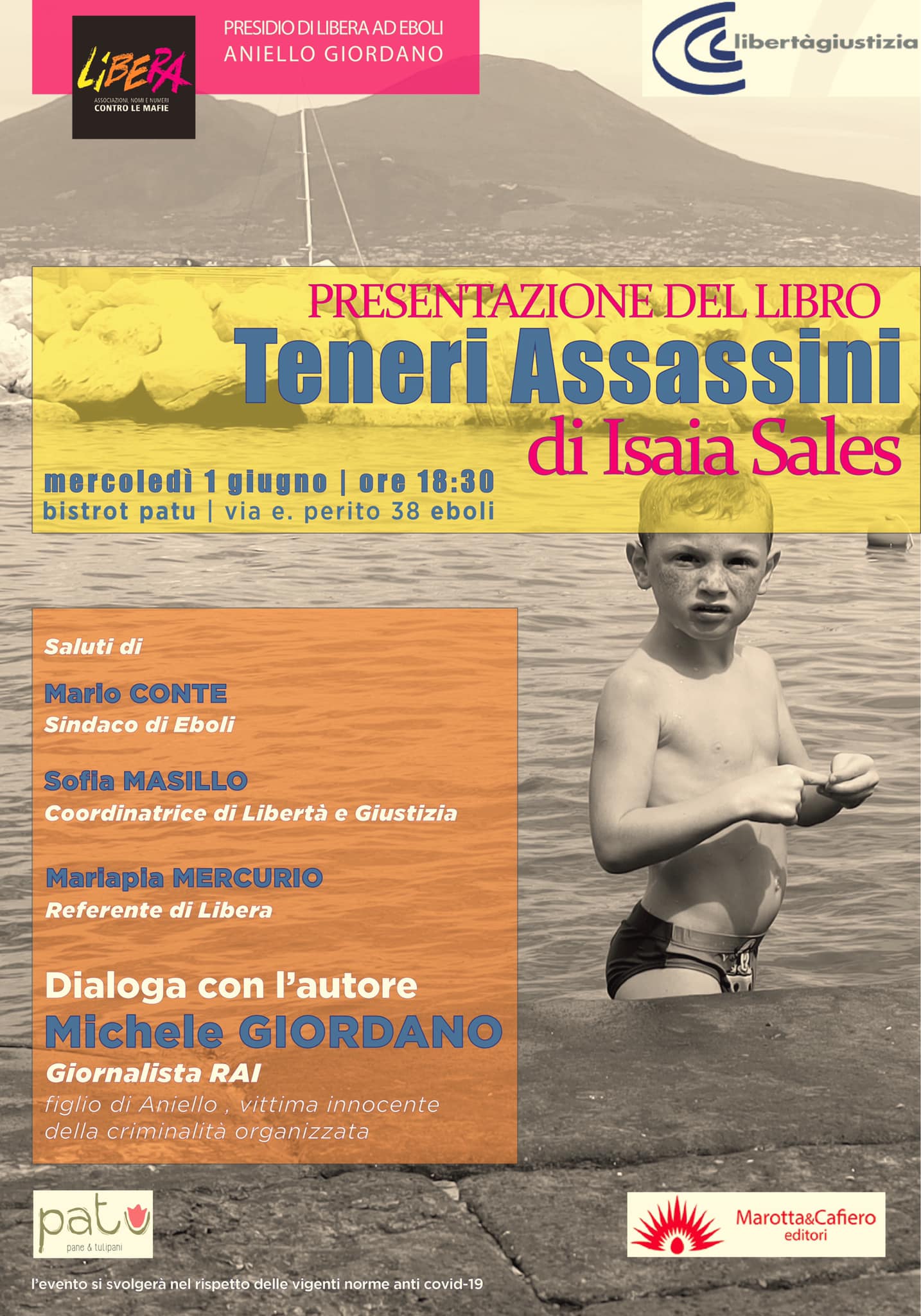 Eboli: presentazione libro di Isaia Sales “Teneri assassini. Il mondo delle babygang a Napoli”