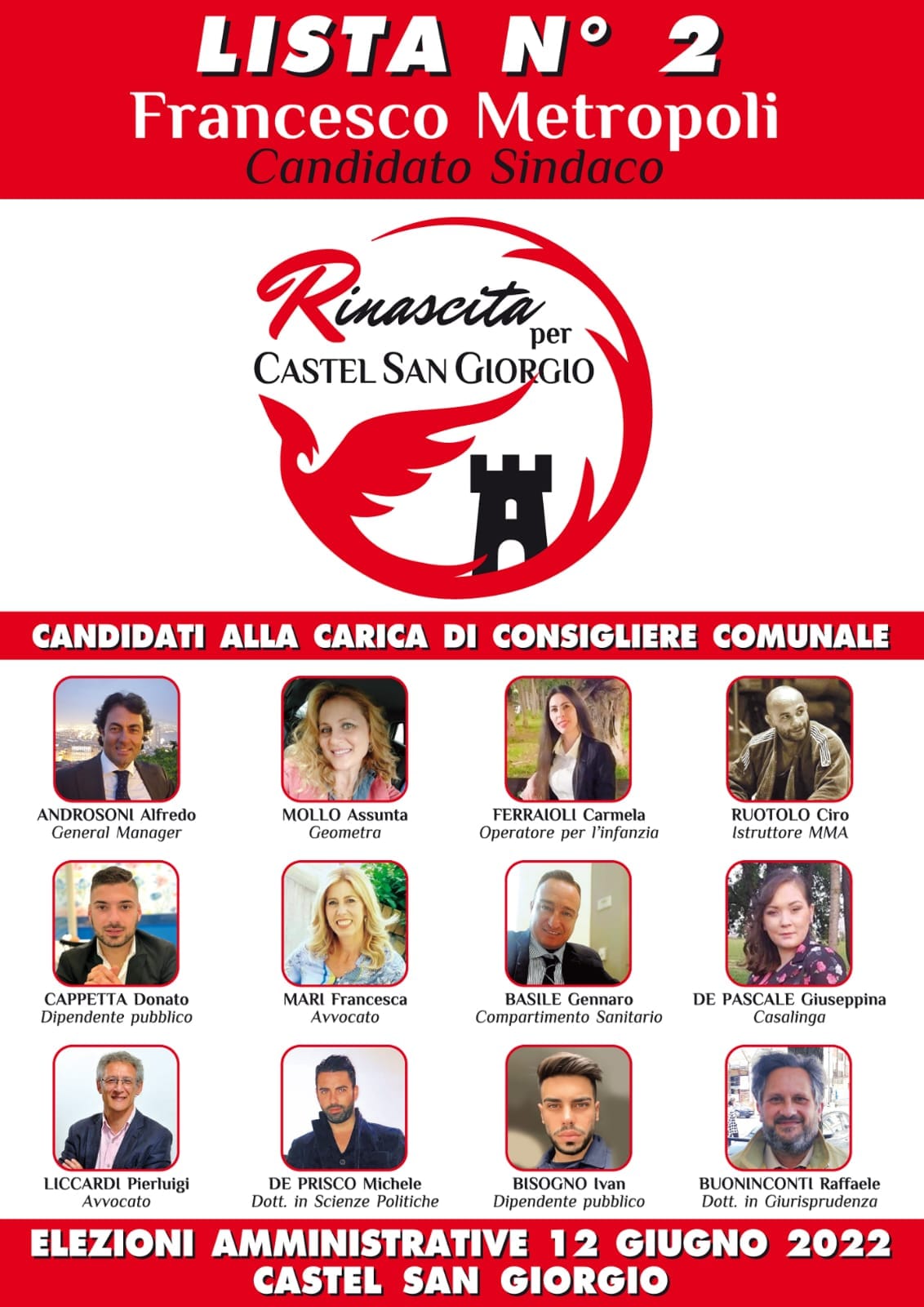 Castel San Giorgio: Amministrative, aperta campagna elettorale di “Rinascita per Castel San Giorgio” con Francesco Metropoli Sindaco