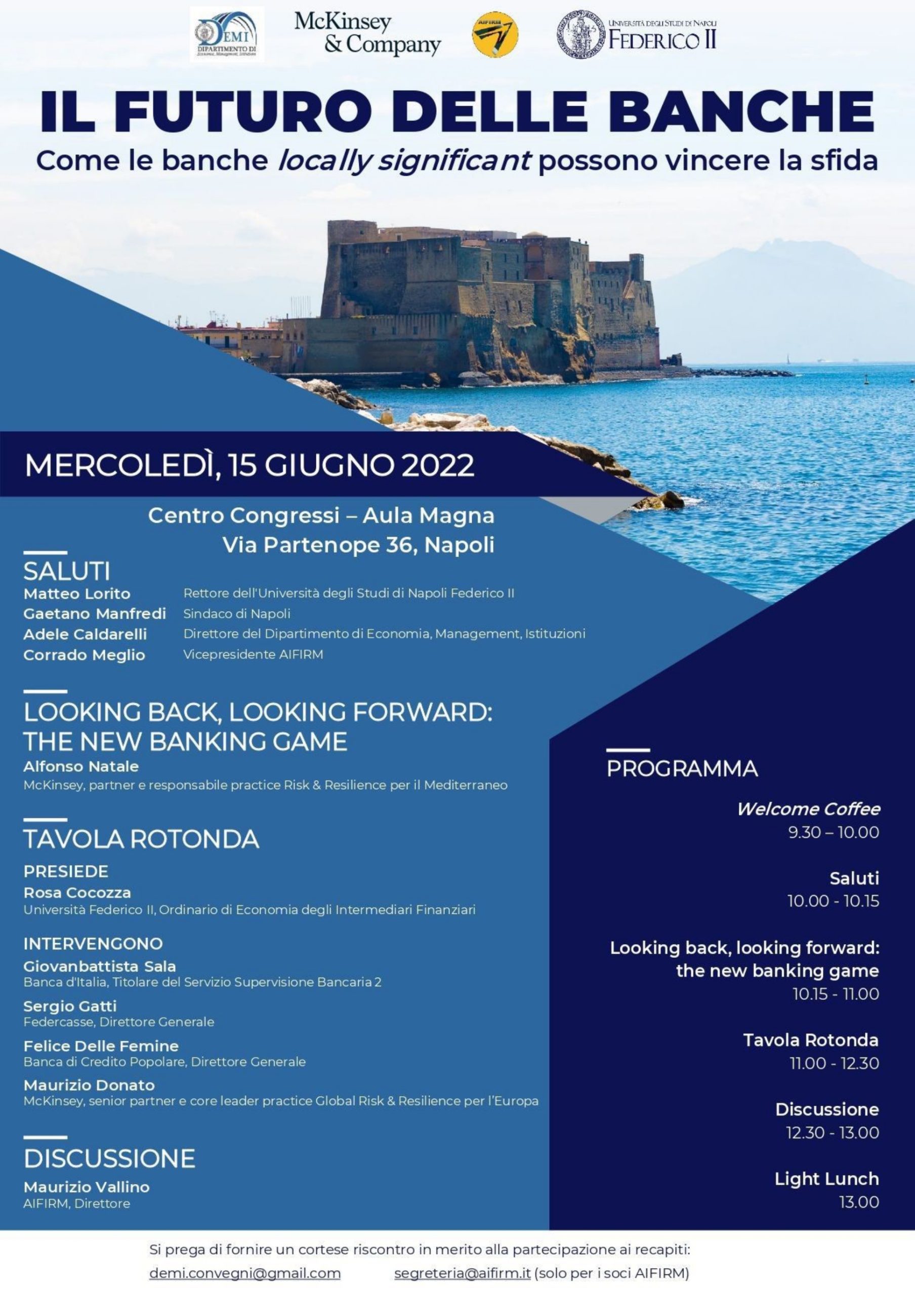 Napoli: futuro delle Banche, esperti a confronto alla Federico II