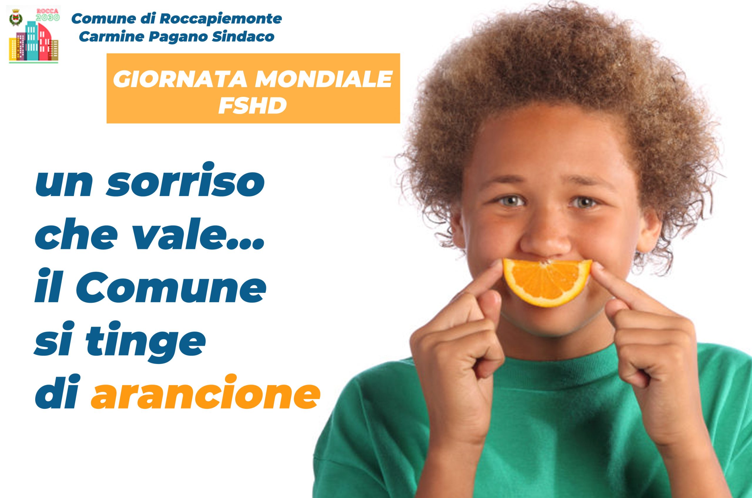 Roccapiemonte: Giornata Mondiale FSHD, Palazzo comunale arancione