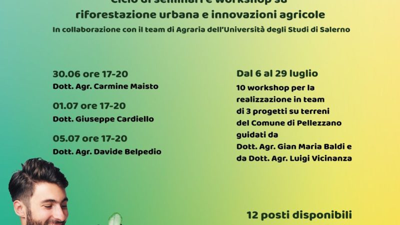 Pellezzano: “+ Verde in città”, seminari e workshop cofinanziati da Presidenza Consiglio dei Ministri 