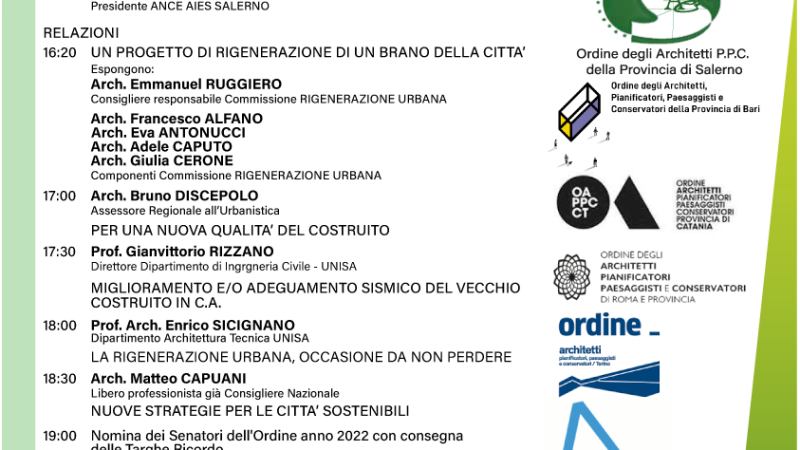 Salerno: Ordine Architetti, convention “Architetti oggi – Il futuro della professione”