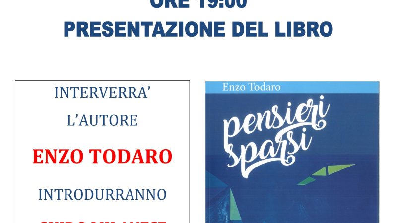 Salerno: presentazione libro “Pensieri Sparsi” di Enzo Todaro