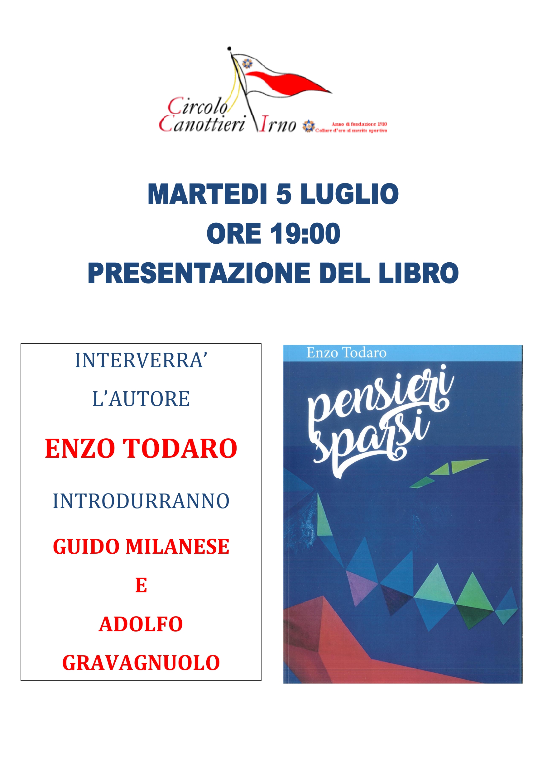 Salerno: presentazione libro “Pensieri Sparsi” di Enzo Todaro