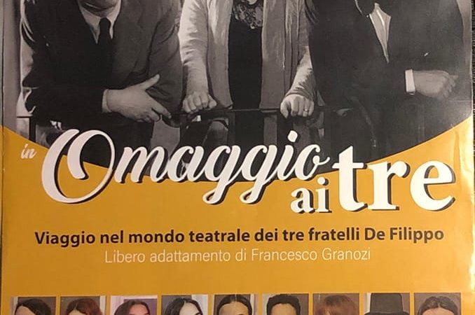 Salerno: Parrocchia Gesù Risorto, spettacolo teatrale “Omaggio ai tre – Viaggio nel mondo teatrale dei fratelli De Filippo”