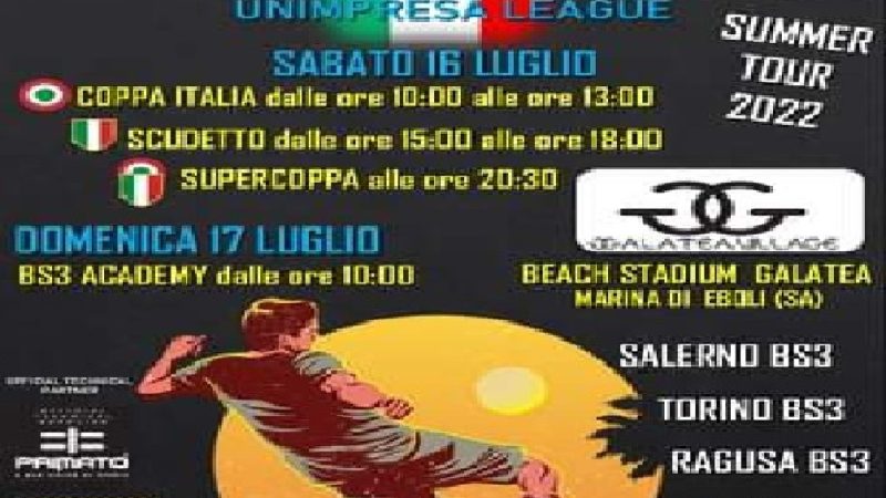 Eboli: finali nazionali Beach Soccer, coppa Italia, Scudetto e Supercoppa, conferenza stampa