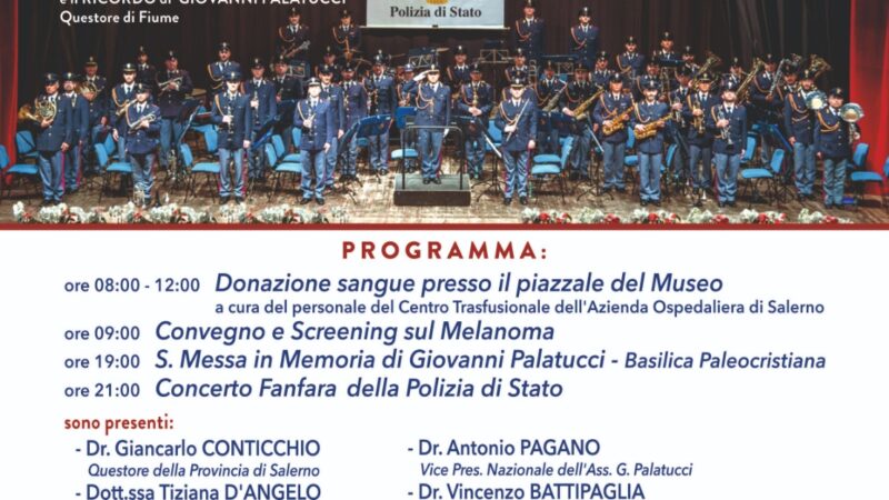 Paestum: Giornata su volontariato, Concerto Fanfara Polizia di Stato all’area archeologica