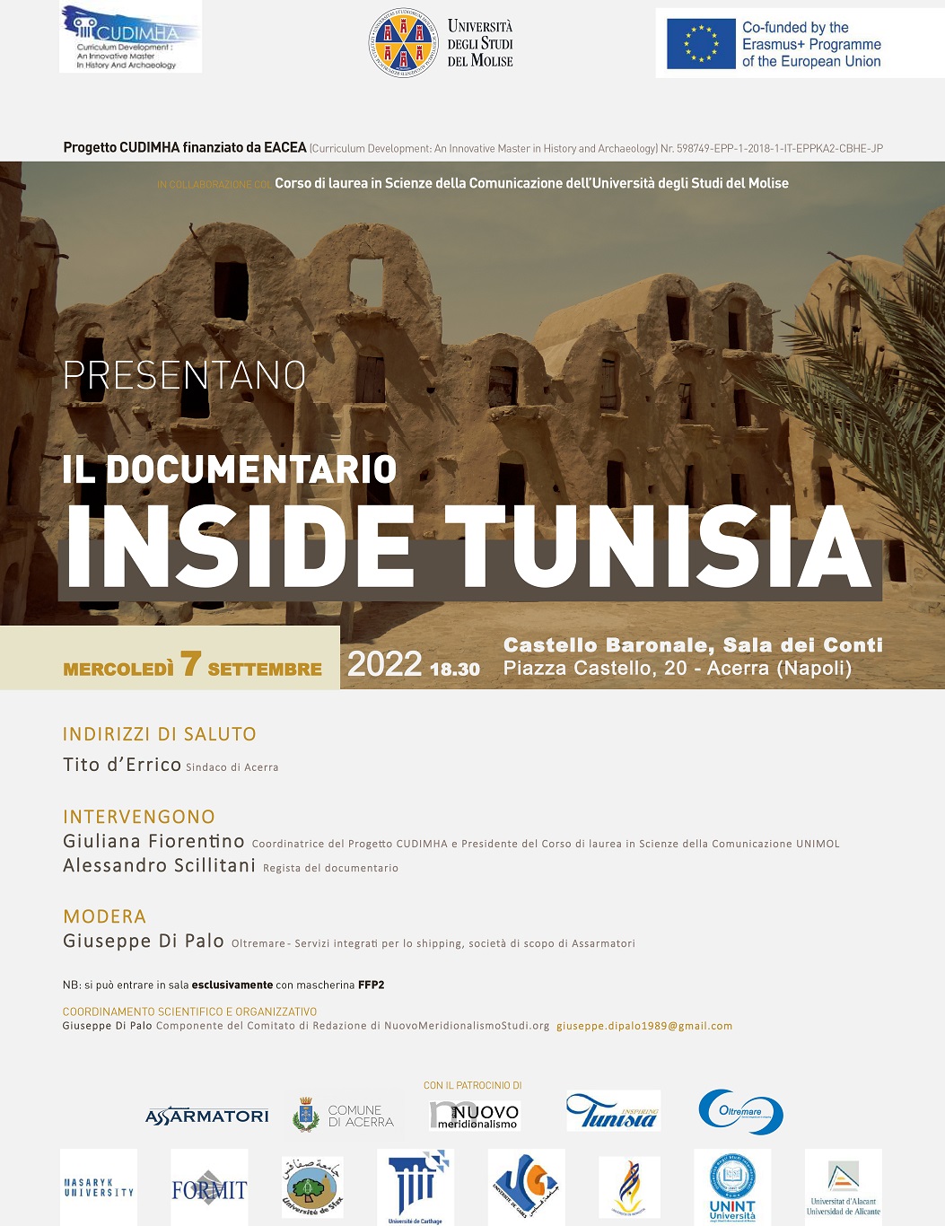Acerra: presentazione documentario “Inside Tunisia” del regista Alessandro Scillitani a Castello Baronale