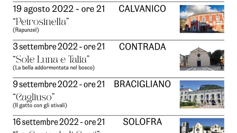 Solofra: POC “Itinerari da fiaba”, rinviati eventi 17-18 Settembre 2022 per allerta meteo