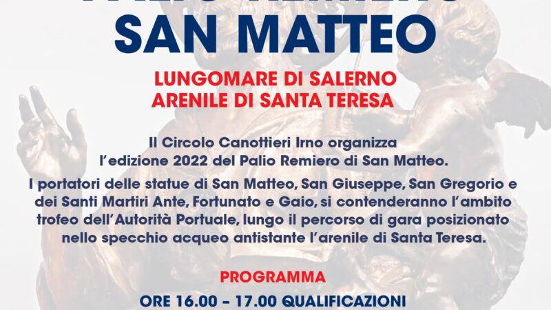 Salerno: Pallio di San Matteo al Circolo Canottieri Irno