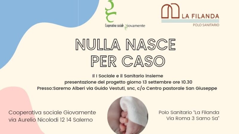 Salerno: Giovamente, progetto “Nulla nasce per caso, il sociale ed il sanitario insieme”, conferenza stampa