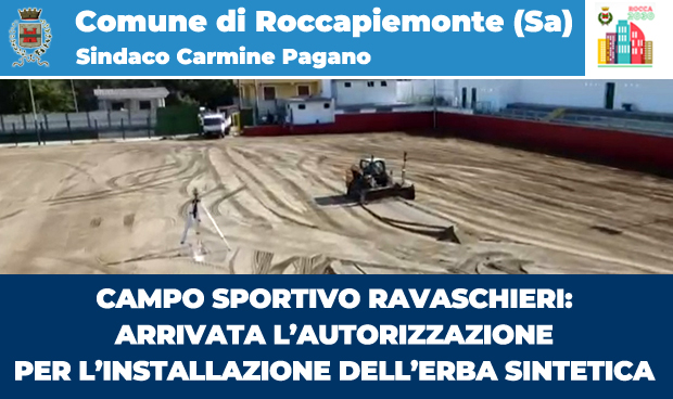 Roccapiemonte: campo sportivo Ravaschieri, autorizzata erba sintetica