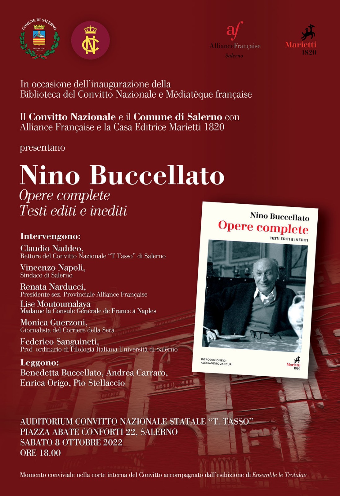 Salerno: al Convitto Nazionale presentazione pubblicazione “Nino Buccellato – Opere Complete Testi editi e inediti”.