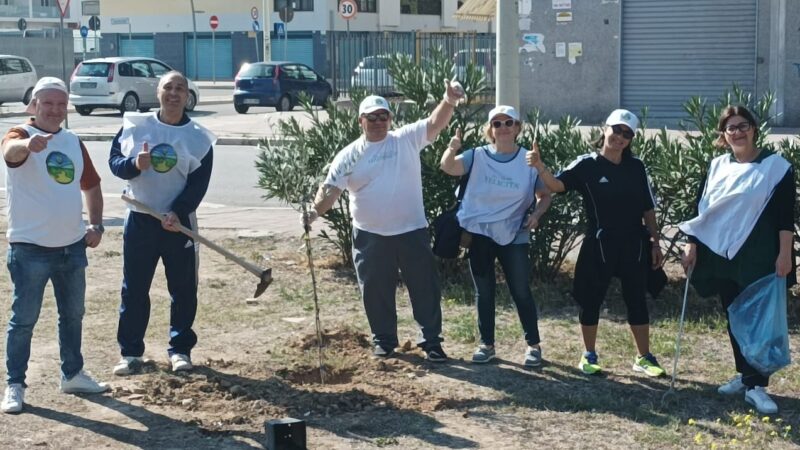 Barletta: volontari de La Via della Felicità piantano albero a Parco degli Ulivi