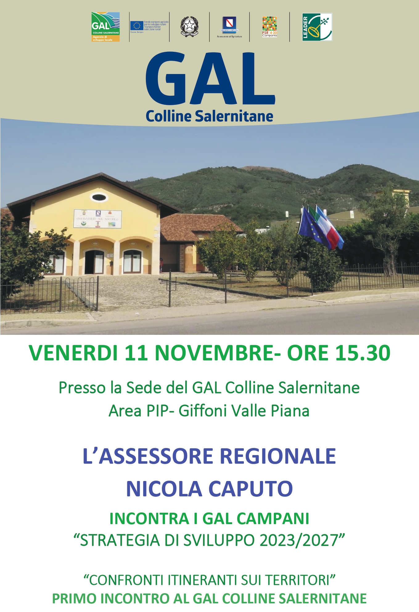 Giffoni Valle Piana: Gal, incontro assessore regionale Caputo con 15 Gal campani