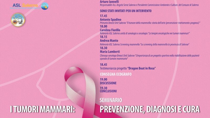 Salerno: Angela Serra, seminario “Tumori mammari prevenzione, diagnosi, cura”