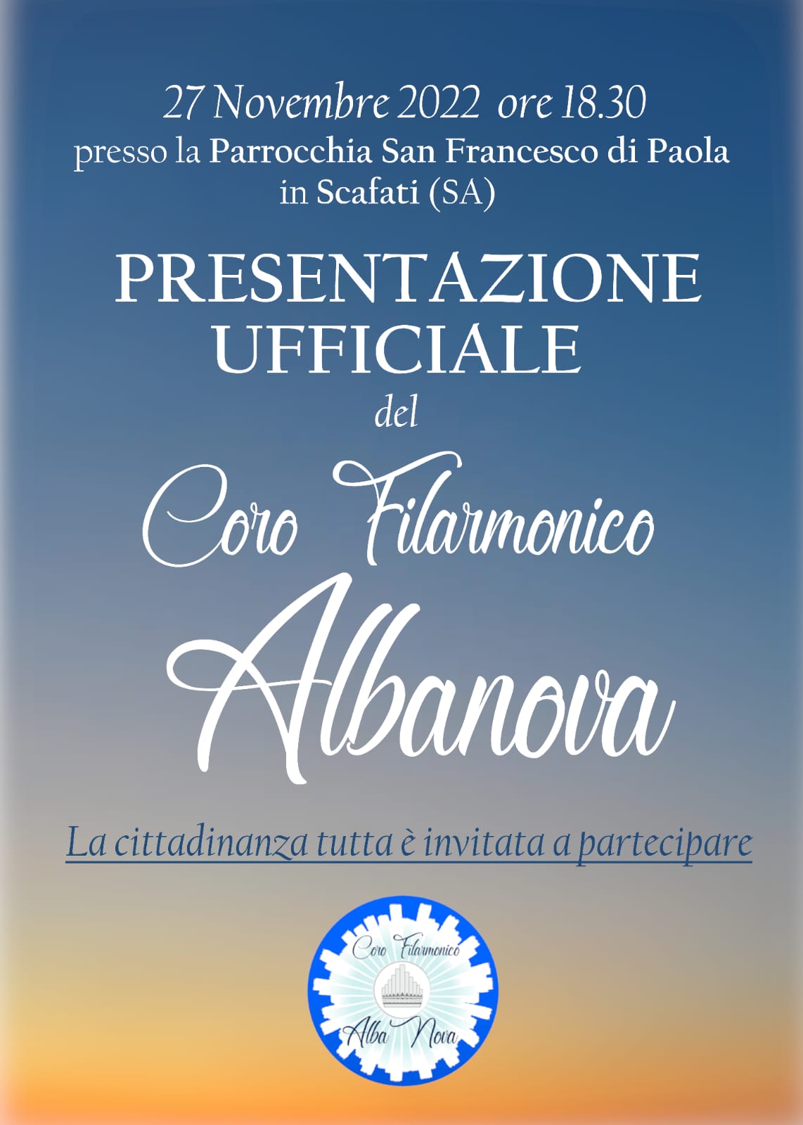 Scafati: presentazione ufficiale Coro Filarmonico “Alba Nova”