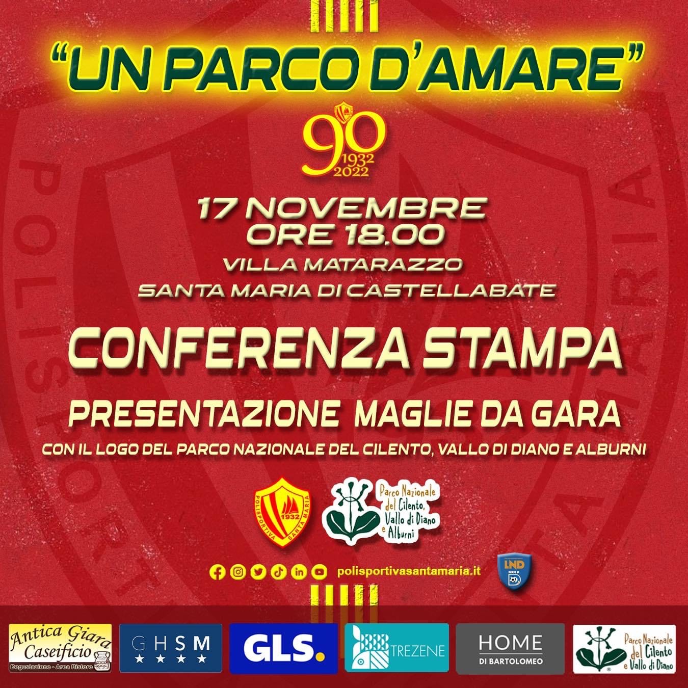 Castellabate: presentazione maglie da gara della Polisportiva Santa Maria Cilento con logo Parco Cilento