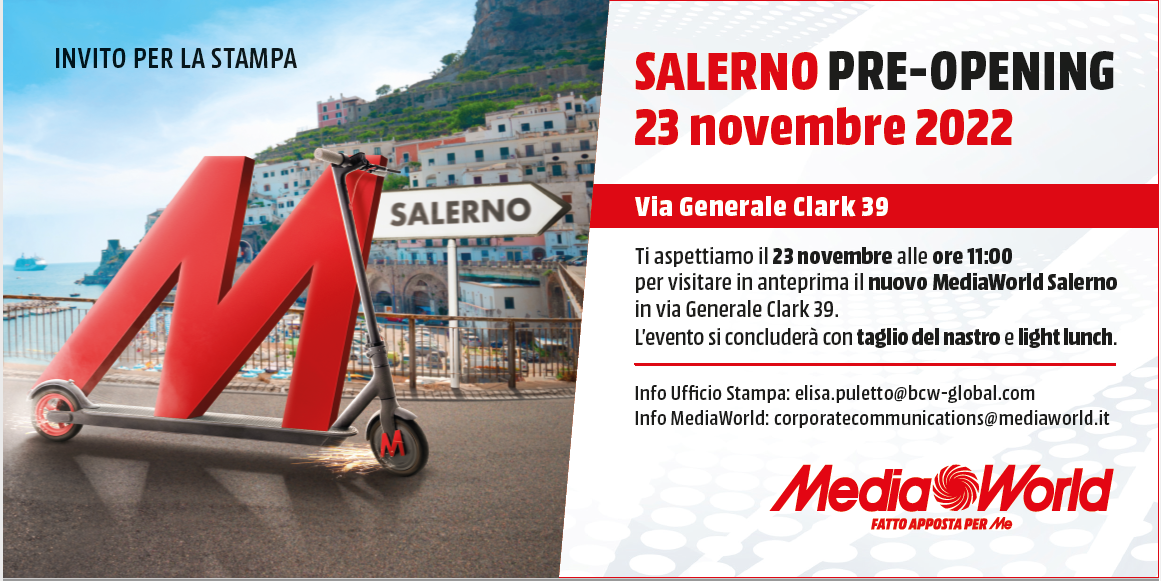 Salerno: inaugurazione nuovo punto vendita MediaWorld